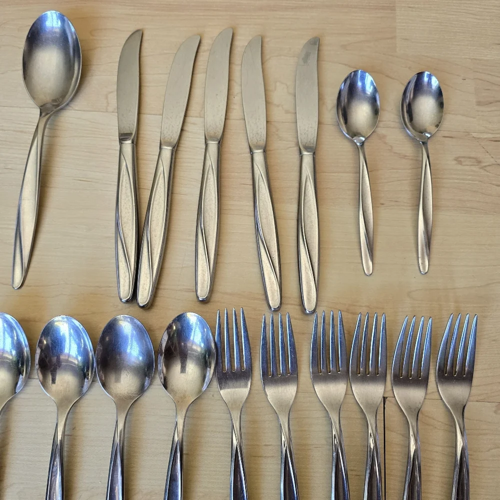 VTG 19pc FINLANDIA‎ Stainless MCM Flatware International Silver INSICO USA